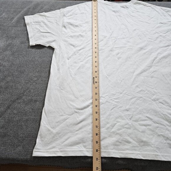 Hanes T Shirt Men XL White Cotton Crewneck SS Graphic Front Print St Thomas USVI - Picture 6 of 12